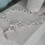 Heart Charm Link Artisan Bracelet