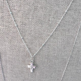 Burst of Sparkle Cross - Sterling Silver