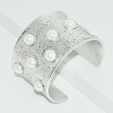 Silver Pearl Statement Cuff - Karine Sultan