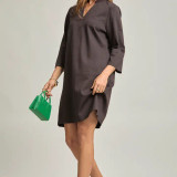Chocolate Brown Sheath Magic Stretch Dress 