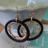 Double Layer Black Dangle Earrings