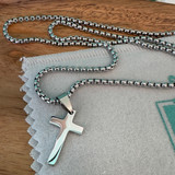 Men's 24" Cross  Necklace - Stainless Steel