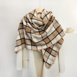 Plaid Monogram Triangle Scarf Plaid Monogram Triangle Scarf