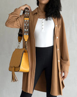 Camel Brown Long Knit Shacket L/XL Camel Brown Long Knit Shacket L/XL