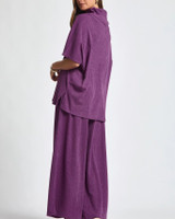 Purple Cowl Neck Pant Set 