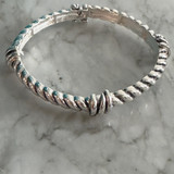 Designer Inspired Fashion Stretch Bracelet - Silver Tone