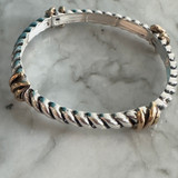 Designer Inspired Fashion Stretch Bracelet - Two Tone