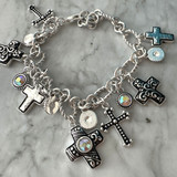 Multi Charm with AB Cross Bracelet 
