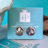 Monogram Disc Sterling Earrings