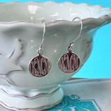 Sterling Monogram Disc Dangle Earrings 
