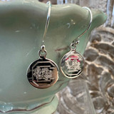 Sterling Monogram Disc Dangle Earrings 