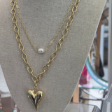 Gold Heart Pendant Necklace