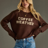 Brown Coffee Weather Sweater