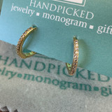 Gold CZ Medium Huggie Earrings