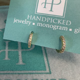 Gold CZ Small Huggie Earrings