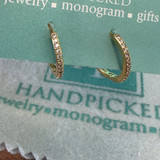 Gold CZ Large Huggie Earrings