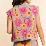 Retro Floral Sweater Vest