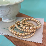 Sand Texture Stretch Bracelet Set in Matte Gold 