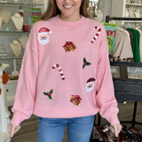 Pink Christmas Sparkle Sweater