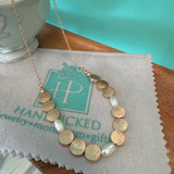 Gold Disc & Pearl Necklace 