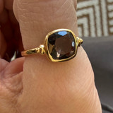 Gold Smoky Quartz Ring