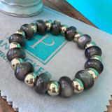 Beaded Greige Fashion Stretch Bracelet