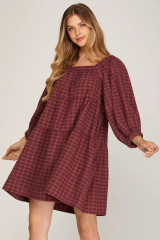 Flannel Feel Woven Dress