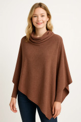 Sleeved Brown Lurex Poncho