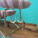 Silver & Rose Gold Musical Design Dangle Earrings