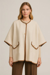 Camel Piped Poncho