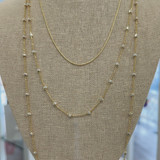 Moon Cut Two Tone Bead Chain Necklace - 16" - 20"