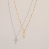 Mini Opal Cross Pendant Necklace