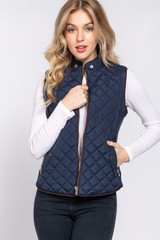 Piped Quilted Monogram Vest