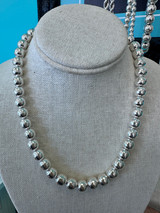 Sterling Silver Artisan Bead Necklace – 10mm 