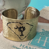 South Carolina Home Golden Brass Cuff  - Gold or Silver