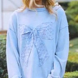 Whimsy Bow Mineral Washed Sweatshirt