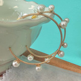 Pearl Beaded Hoop Earrings