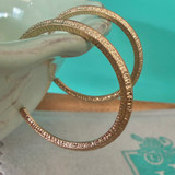 Textured Gold Fashion Hoop Earrings