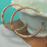 Matte Gold Bamboo Hoop Earrings