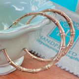 Matte Gold Bamboo Hoop Earrings