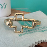 Matte Gold Open Cross Latch Bracelet
