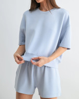 Weekender Short Loungewear Set in Halogen Blue