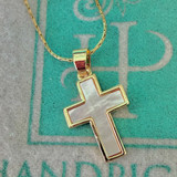 Mother of Pearl Gold Cross Necklace