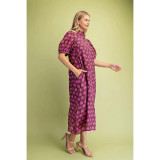 The Printed Boho Midi Dress in Brown Multi