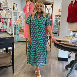 The Printed Boho Midi Dress – Navy Multi