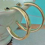 18K Shiny Gold Plated Hoop Earrings – 1.18”