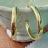 18K Shiny Gold Plated Hoop Earrings – 1.18”