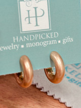 1/2" Chunky Lightweight Matte Gold Hoop Earrings