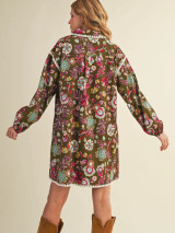 Floral Blanket Stitch Mini Dress