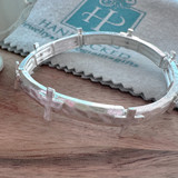 Matte Silver Cross Bracelet